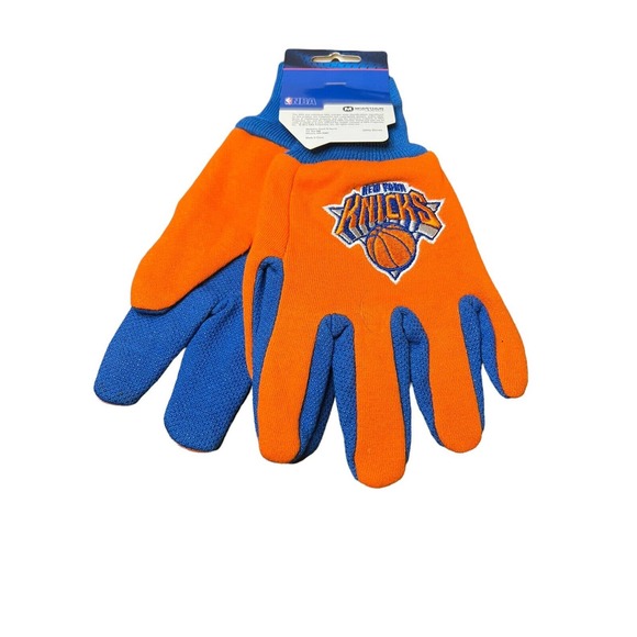 New York Knicks Gloves Sports Logo Utility Work Garden NEW Colored Palm - Picture 2 of 2